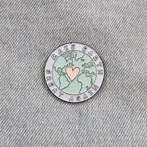 CQZ158 MEGA 지구 환경 보호 뱃지 하트 선물 배지