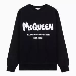 [알렉산더맥퀸](당일) 23SS 알렉산더 맥퀸 그래피티 로고 프린트 블랙 여성 맨투맨 659975 QZAHR 0520