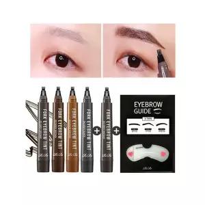 [하프클럽/리르]리르 포크 아이브로우 눈썹 타투펜+3종 눈썹가이드/8일지속,4지창팁,눈썹타투