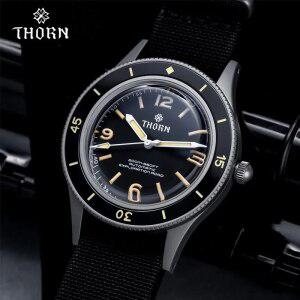 다이버시계 메탈시계 방수 남성 THORN 빈티지 50Fathoms NH35 무브먼트 오토매틱 K9 미네랄 크리스탈 TR900