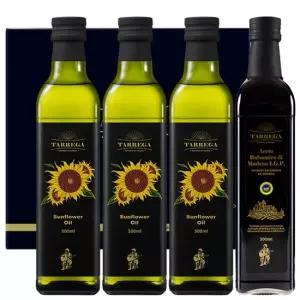 타레가 해바라기씨유 500ml 3병 발사믹식초 4P 선물세트