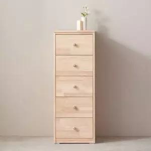 포레스 고무나무 원목 틈새 5단 서랍장  착불