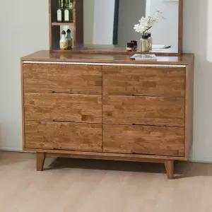 리헤 고무나무 원목 와이드 서랍장 1200  착불