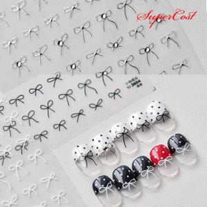 네일아트 메탈 와이어 스타일 리본 네일스티커 7종