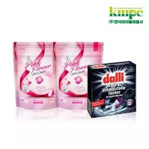 탑스텝 캡슐세제 핑크프라워 (33입x2팩+달리 검은옷 이염방지시트 10매)