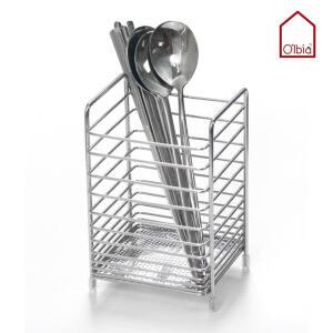 II 올비아 스텐 프리미엄 와이어 정사각 수저통 ( 수저꽂이