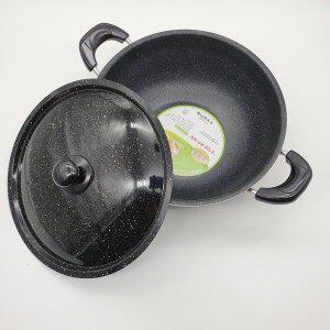 [쉐프앤쿡]우성 마블 코팅튀김팬 양수 업소용 대용량 튀김솥 은향균볶음솥