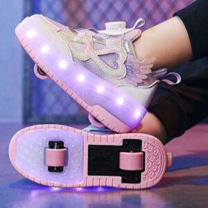 바퀴달린 운동화 어린이 빛나는 야광 고급 아동 롤라