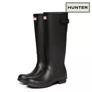 HUNTER 오리지널 백 어드저스터블 톨 레인부츠 장화 블랙 WFT1001RMA-BLK
