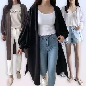 [하프클럽/]여성큰옷 빅사이즈 롱 가디건 오버핏 박스 티셔츠 오픈 봄 여름