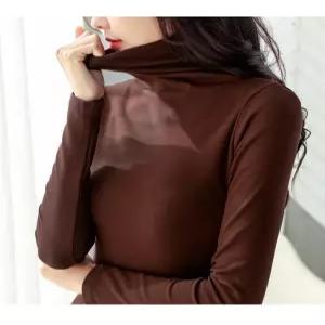 여성 목폴라티 터틀넥 기모티셔츠 겨울 방한 긴팔 레이어드 티셔츠