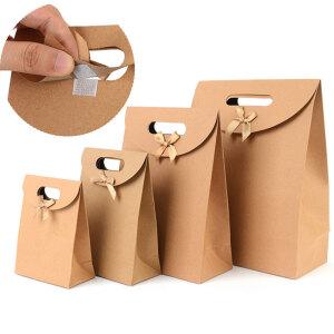 손잡이형 리본 크라프트 선물 종이 가방 찍찍이 포장 주머니