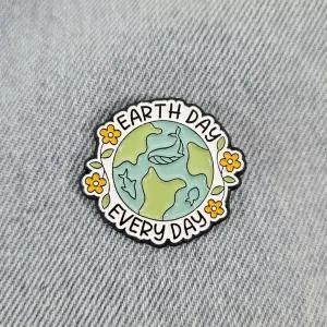 CQZ155 매일 지구의 날 고급형 플라워 지구 뱃지 환경 브로치