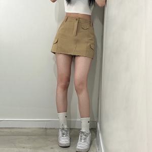 Y2K 카고 포켓 치마 바지 미니 짧은 숏 스커트 [2color 여성 하이웨스트 여자 반바지 빈티지 A라인 숏팬츠]