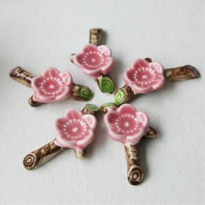 한정식 일식집 벚꽃모양 수저받침 5P세트 도자기재질 젓가락거치대