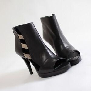 [지젤슈즈] 천연소가죽 옆포인트 오픈토부티힐/ [1706]