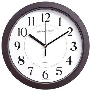 [골든벨]PM1313 무소음 라운딩 벽시계 28cm 진밤색 제조한국