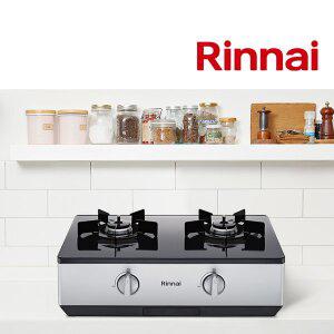 [린나이]스탠드식 2구 가스렌지 자동불꽃차단 스마트센서 플러스 가스레인지 실버