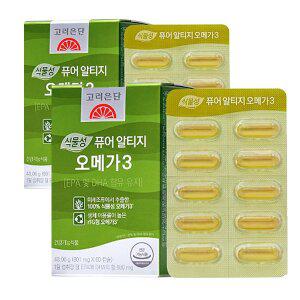 [기타]고려은단 식물성 퓨어 알티지 오메가3 801mg  60캡슐 x 2박스