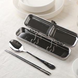 스텐 수저케이스 세트 휴대용 여행 캠핑 도시락 각인 수저통