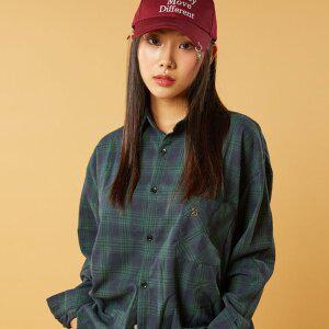 [KOLEAT][기모] 오버핏 안나 가을 겨울 체크 셔츠 [GREEN] KCL.
