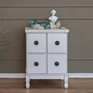 막탄석 4룩 협탁 침대사이드테이블 엔틱화이트