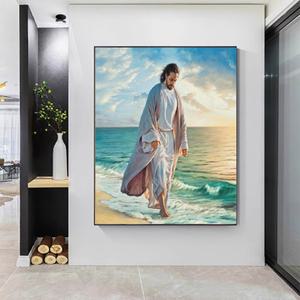 캔버스판넬액자 보석십자수 40cmx50cm - 바닷가를 걷는 예수님
