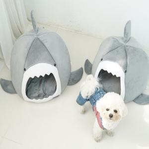 예쁜 강아지 집 파도상어 하우스 대형그레이 숨숨집 (WD9F5DE)