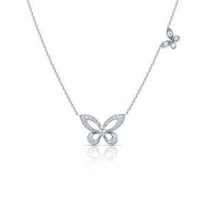 [미꼬]모르포 페어컷 다이아몬드 L 목걸이