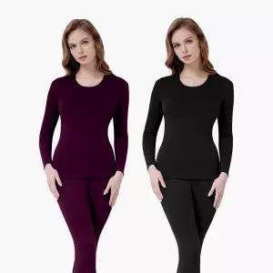 JHWIZP62 제임스딘 극세사 융 기모 여성 보온 내의 내복 세트