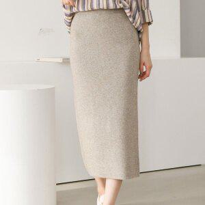 [스타일나]여자 봄 가을 겨울 밴딩 H라인 뒷트임 슬림 니트 롱 스커트 날씬 치마