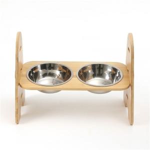 애완 대나무 4단높이조절 스텐식기 2구 밥그릇 물그릇 (WD88460)