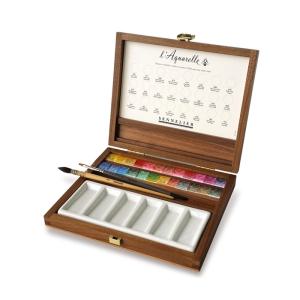 시넬리에 수채고체케익 24색+다람쥐 붓+담비 붓