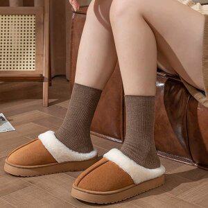 230부터 285까지 풍성 퍼 겨울 스웨이드 실내화 2컬러