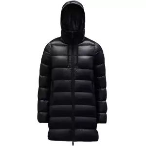 [몽클레르][몽클레어] 1B20000 53052 999 SUYEN 수엔 로고 패치 후드 롱 패딩 블랙