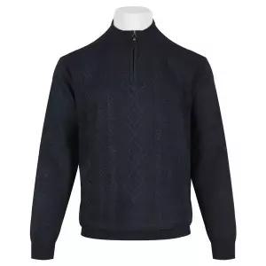 [리빌모아]남자 신중년 꽈배기 기모 반목 반집업 니트 DD KN 628 2 네이비_P375605489