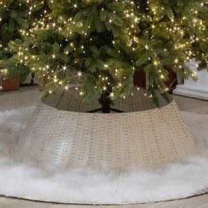 크리스마스 트리 하단 다리 스커트 커버 덮개 네츄럴 86x23cm (210-250cm 용) 3컬