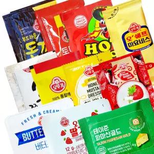 분이네 업소용 일회용 소스 낱개 13종 참기름 버터 마요네즈 딸기잼