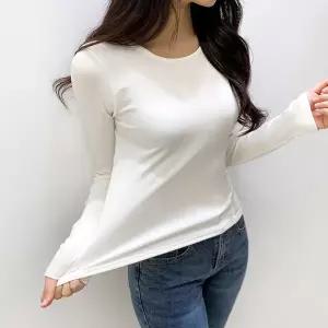 [미나그램] 비즐링 기모 스판 긴팔 라운드티셔츠