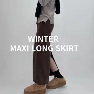 ~2XL[융기모/뒷밴딩]엠버 코듀로이 맥시 롱스커트 겨울 롱치마