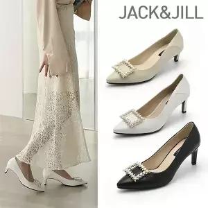잭앤질 5cm 7cm 사각진주장식 펌프스(JA2136)