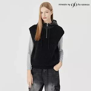 [롯데백화점]나인식스뉴욕 부클 울 반집업 패딩 후드 베스트 (NO4VW018L0)