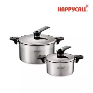 해피콜 진공UP 통3중 IH 스텐 냄비 2종 (양수 20/곰솥 24)