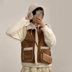 [입꼬]토이 양털 덤블 무스탕 조끼2color