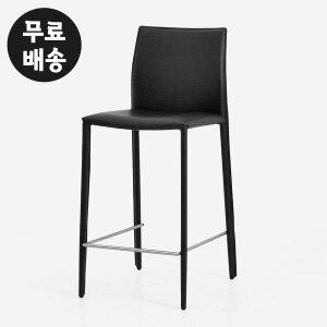 [벤티스가구]니엘 가죽 바체어 인테리어 홈바 아일랜드 의자 식탁 베란다 테라스 높은(블랙)