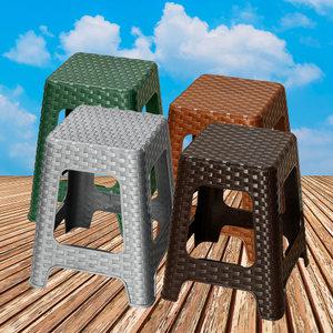 플라스틱 사각 뱀부의자 5개/간이의자 프라스틱 간의 보조 대나무 야외 편의점 포장마차 사각 이동식 포차 행사용 콘서트 공연장 캠핑