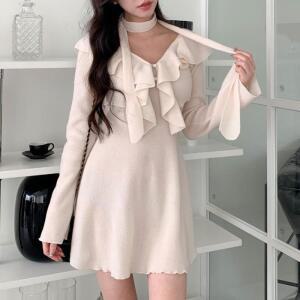 [M7] 여자 웨딩 프릴 미니원피스 행사 FW 세트