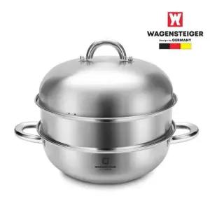 바겐 스텐 IH 인덕션겸용 더블 돔 웍 스티머 찜기 찜솥 28cm