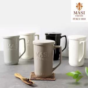 마시프렌치 도자기 차망 티 머그 뚜껑머그컵
