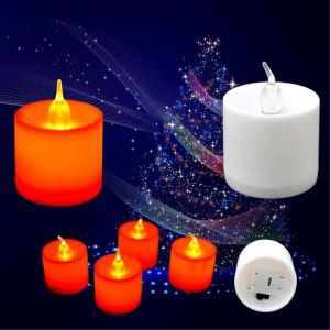 혀누닷컴 LED 촛불 양초 전기 꺼지지않는 초 가짜 캔들 전자 티라이트 빨간색